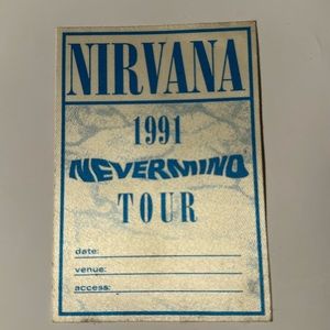 Very rare NIRVANA 1991 Nevermind tour backstage pass.